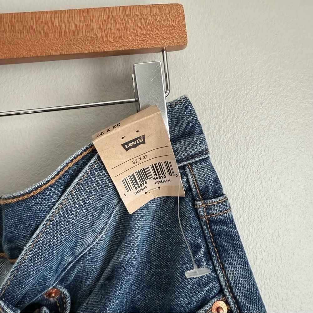 NWT Levi’s ribcage straight ankle jeans medium wash distressed size 32 - Picture 4 of 7
